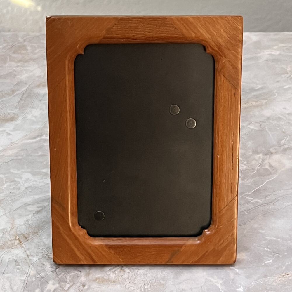 Vintage Wooden Frame Table Top Wall Oak Wood 5 x 7 inch Modern MCM